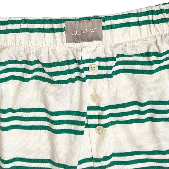 2/$30 J. Crew Dreamiest Pajama Boxer Shorts Green Stripe BT465 Size M - Picture 3 of 8